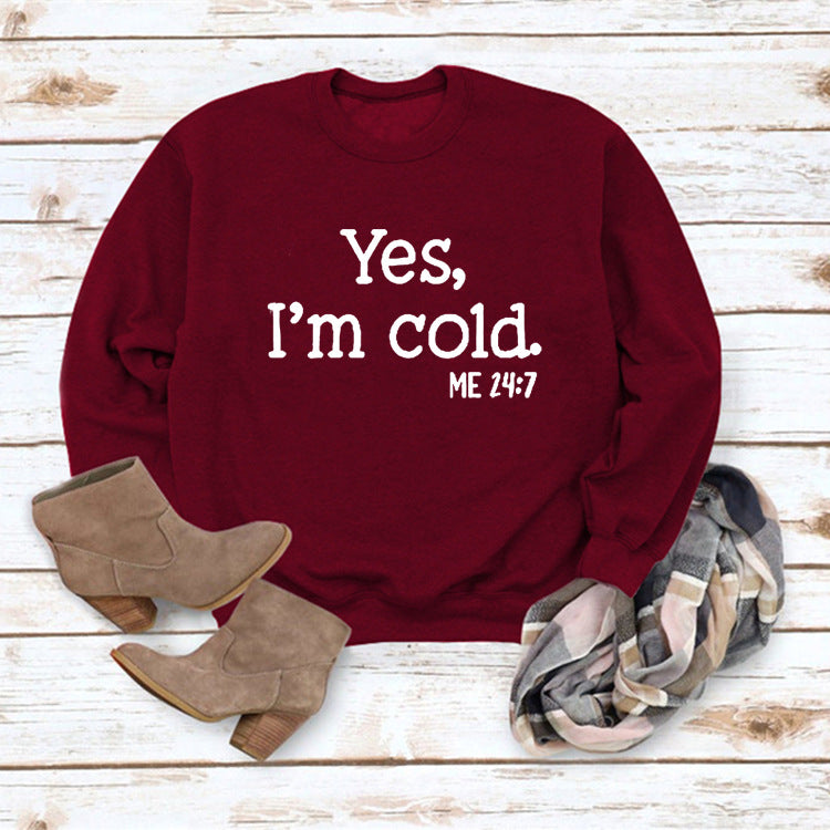 Letter Round Neck Pullover Long Sleeve Sweatshirt