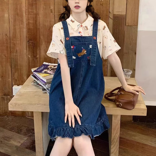 Girls Lightweight Summer Denim Skirt With A Playful Preppy Style