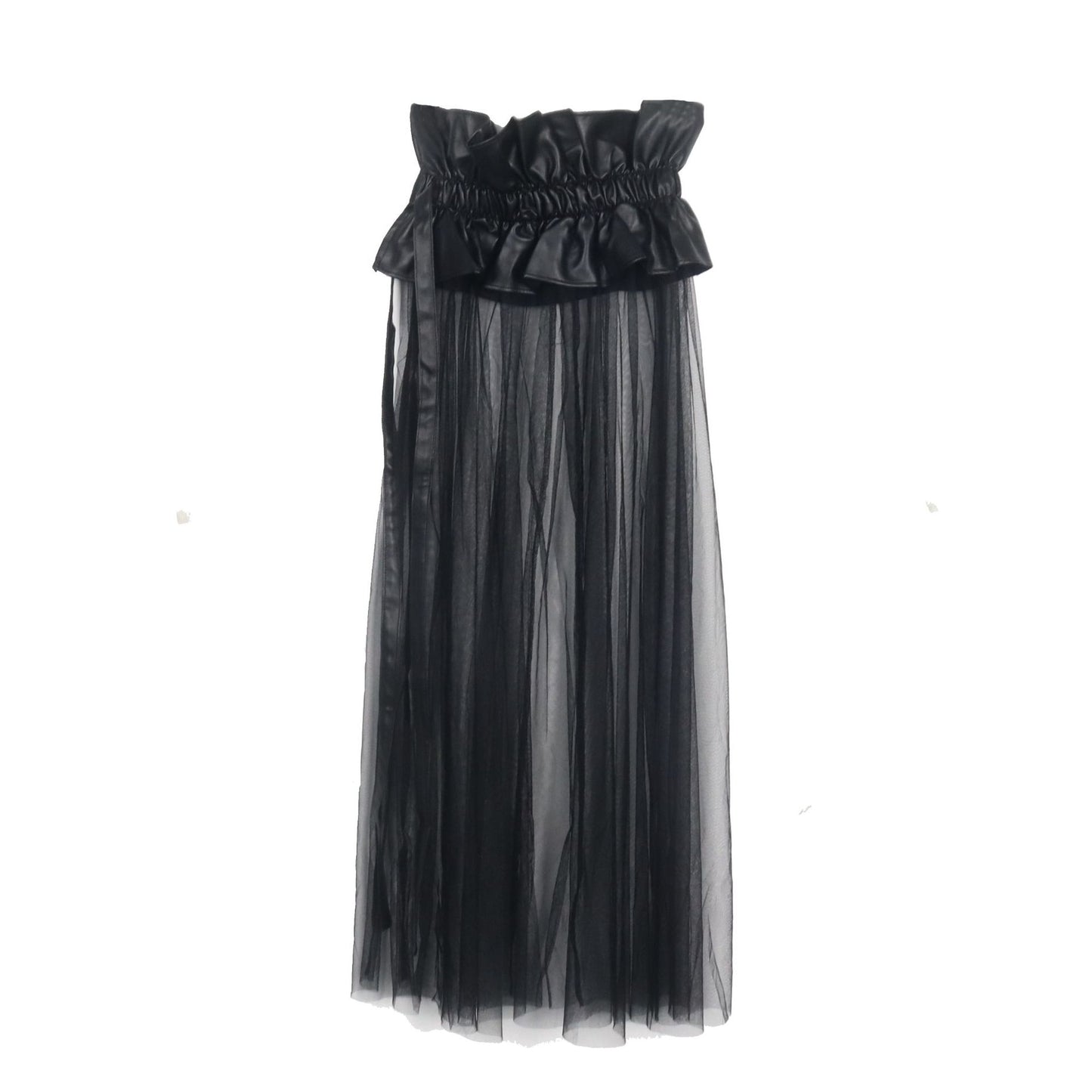 Patchwork Mesh Waist Skirt