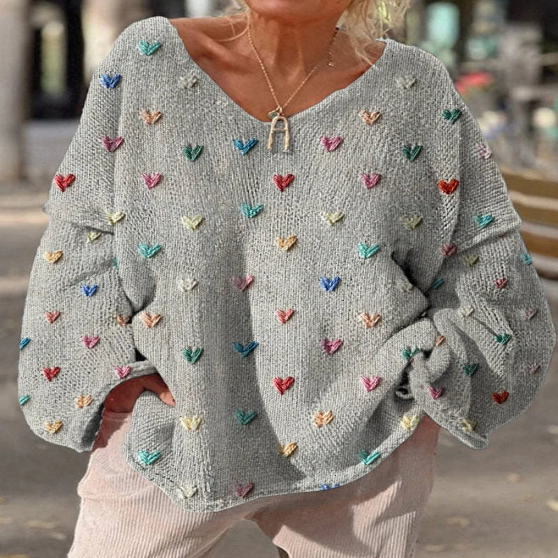 Dame V-hals populær hip-hop løs sweater