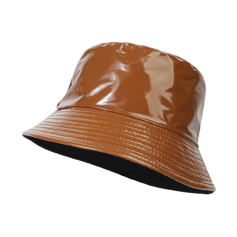 Outdoor Leisure All-match PU Leather Fisherman Hat