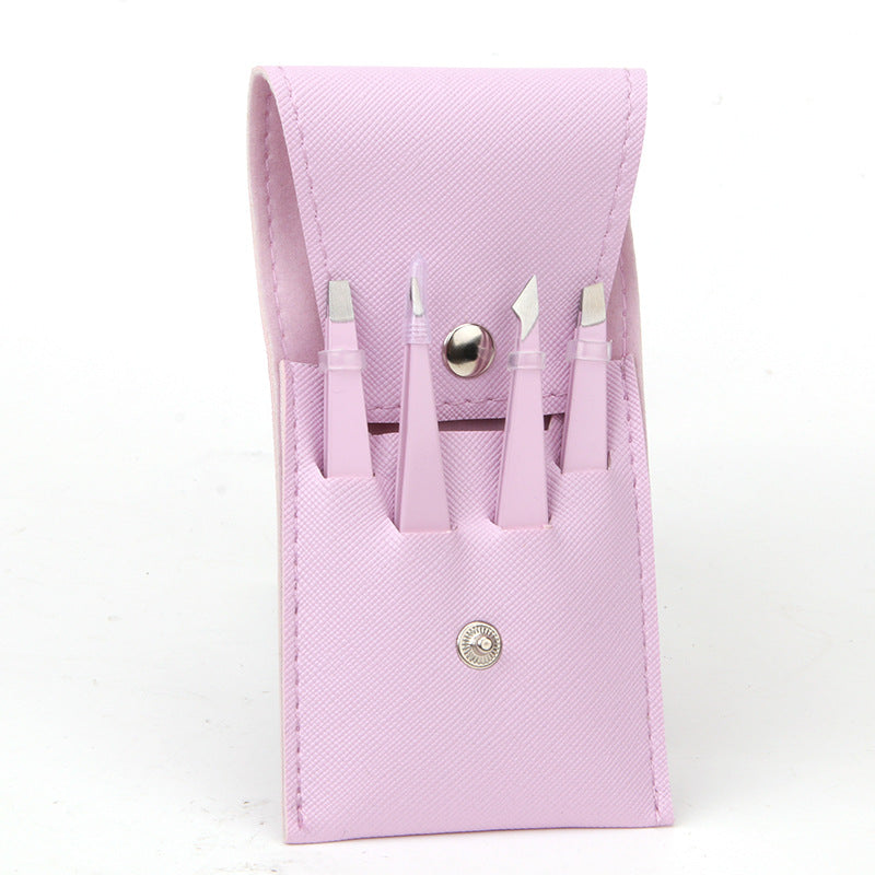 Stainless Steel Clip False Eyelashes Brush Eyebrow Trimming Set