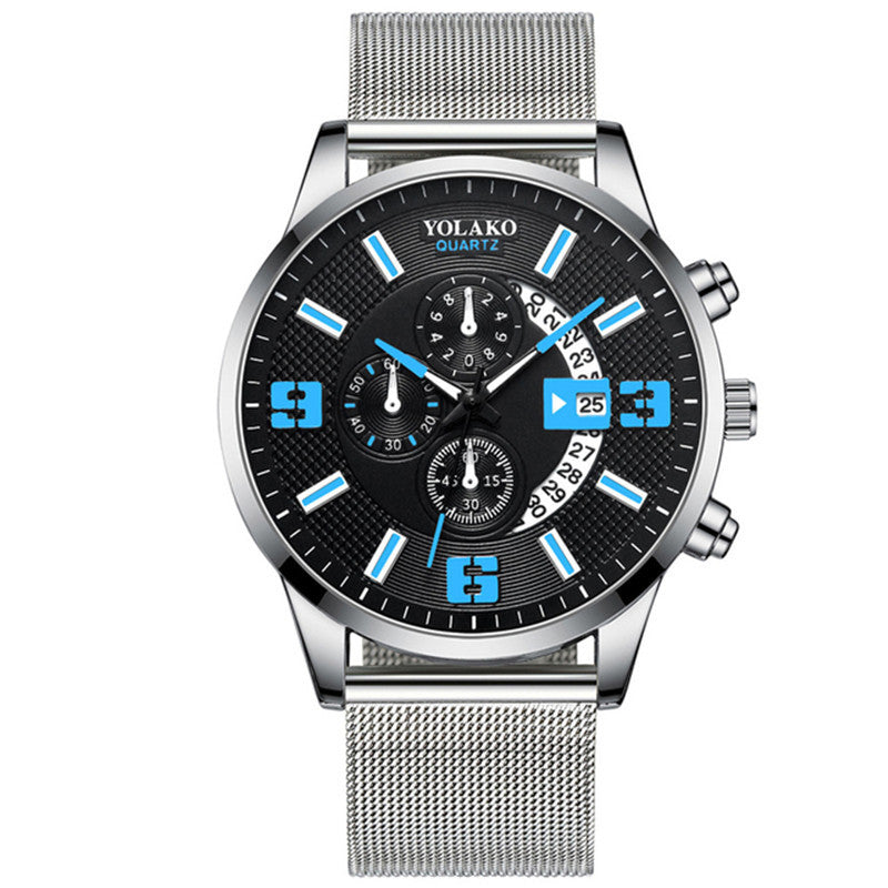 Fashion Three-eye Digital Men's Watch With Calendar