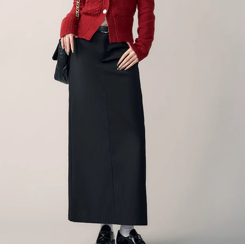 Women's Autumn And Winter Grey Loose A-line Skirt