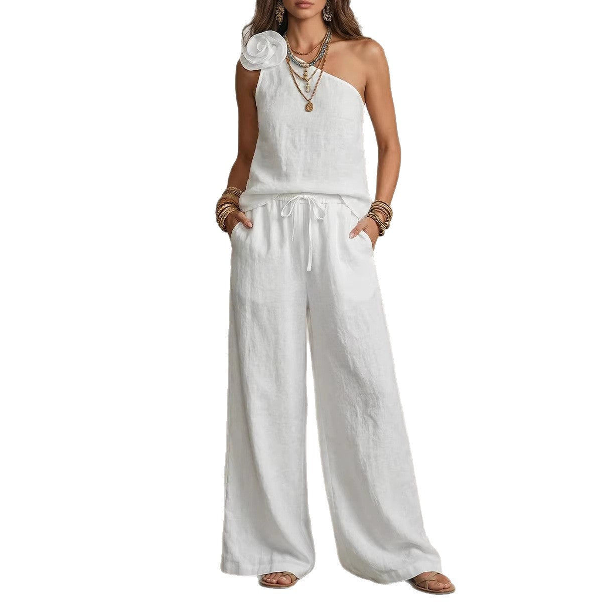 Sexy Urban-Style Loose-Fit Sleeveless Pantsuit