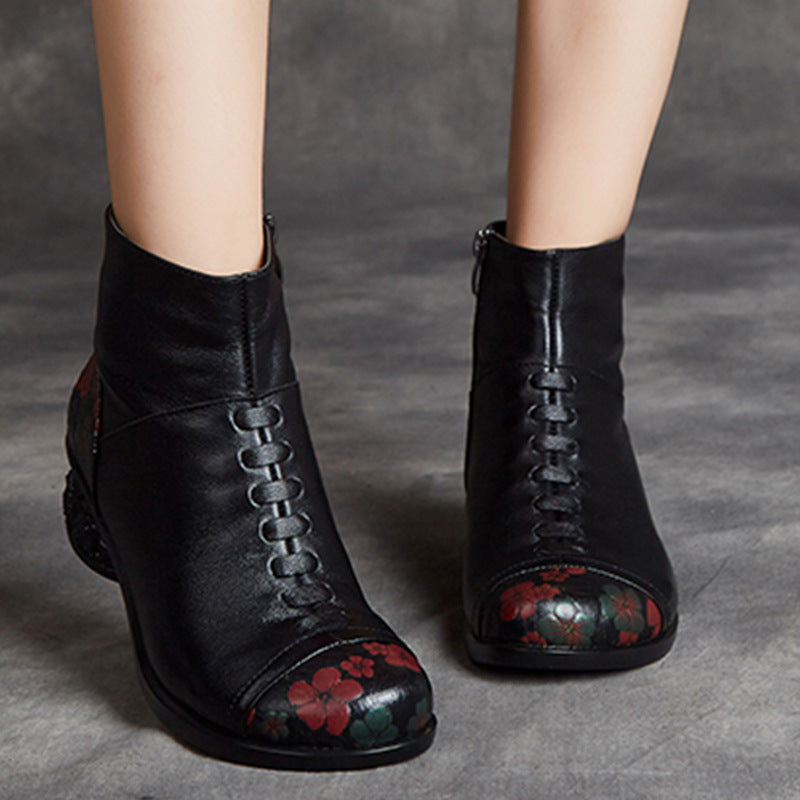 Genuine Leather Mother Cotton Shoes Plus Velvet