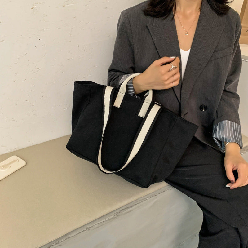 Waterproof Trendy Simple Fashion Large Capacity Portable Canvas Bag