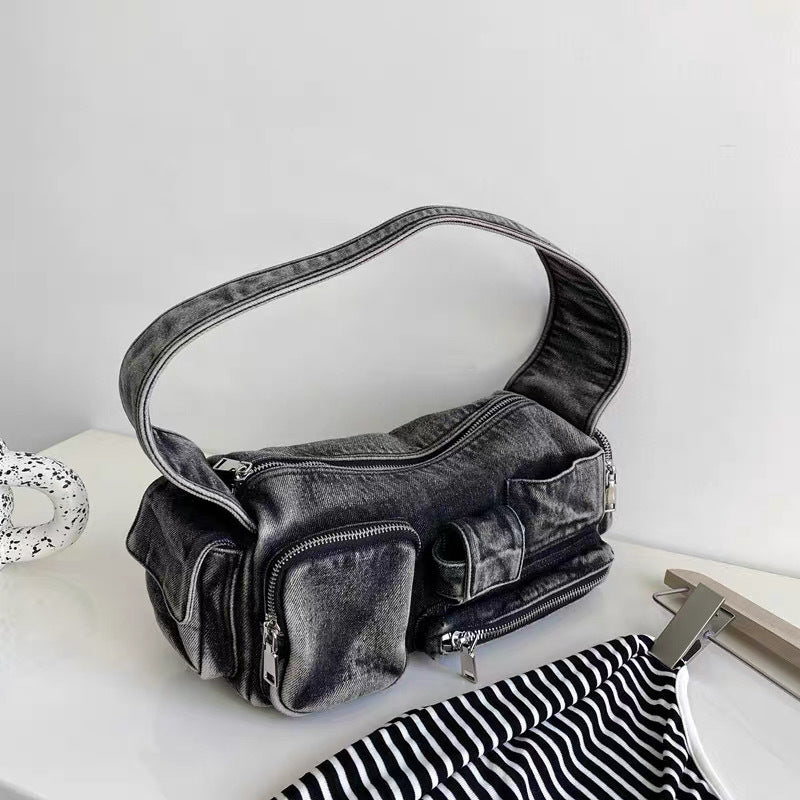 New Niche Biker-style Multi-pocket Underarm Bag