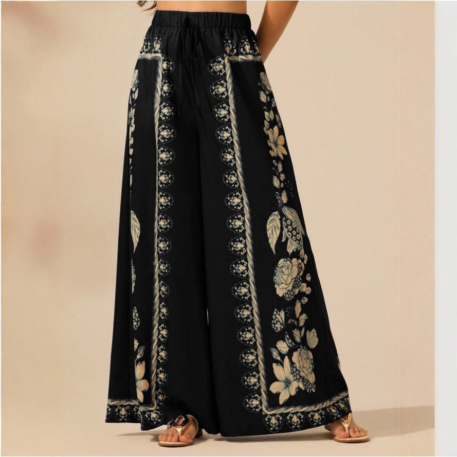 Womens High-Waisted Sexy Casual Printed Pants