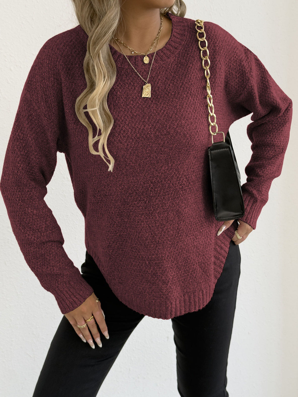 Fashion Loose Flower Velvet Women's Pullover Bottoming Sweater