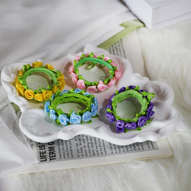 Floral Towel Hair Ring For Women