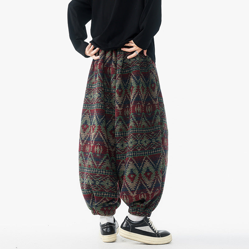 Thick Warm Ethnic Style Bloomers Loose Casual Pants
