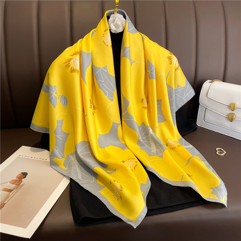 Womens Floral Color-Block Sun-Protective ShawlHijab