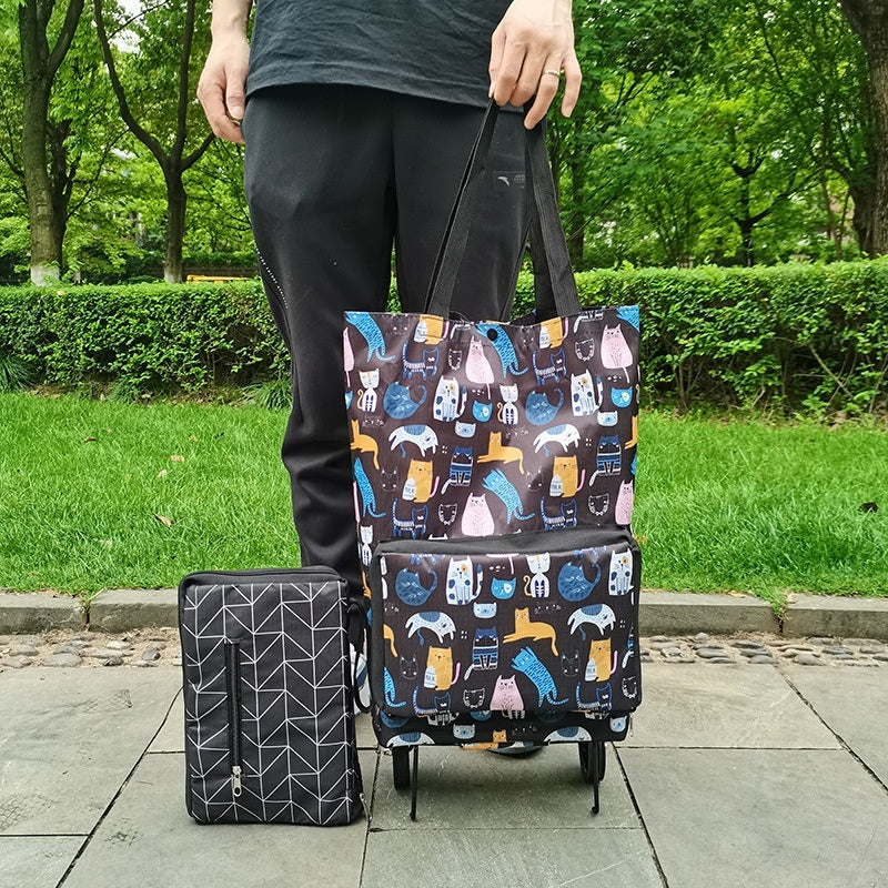 Hand-pulled Shopping Cart Folding Tugboat Bag Handbag