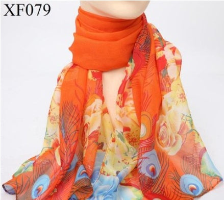 Spring And Autumn Print Chiffon Scarf Shawl