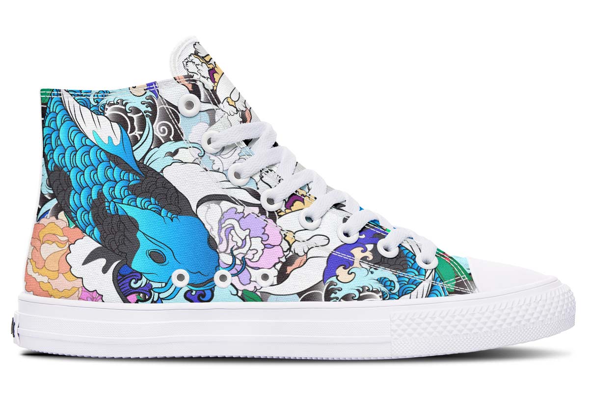 Printed Couple High-top Canvas Shoes