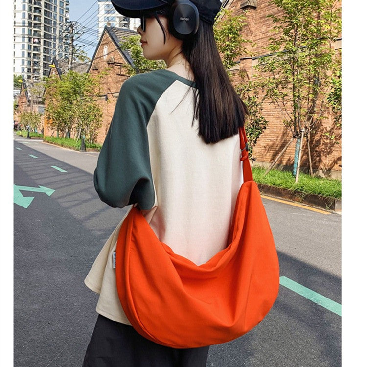 Washed Canvas Diagonal Cross Dumpling Bag