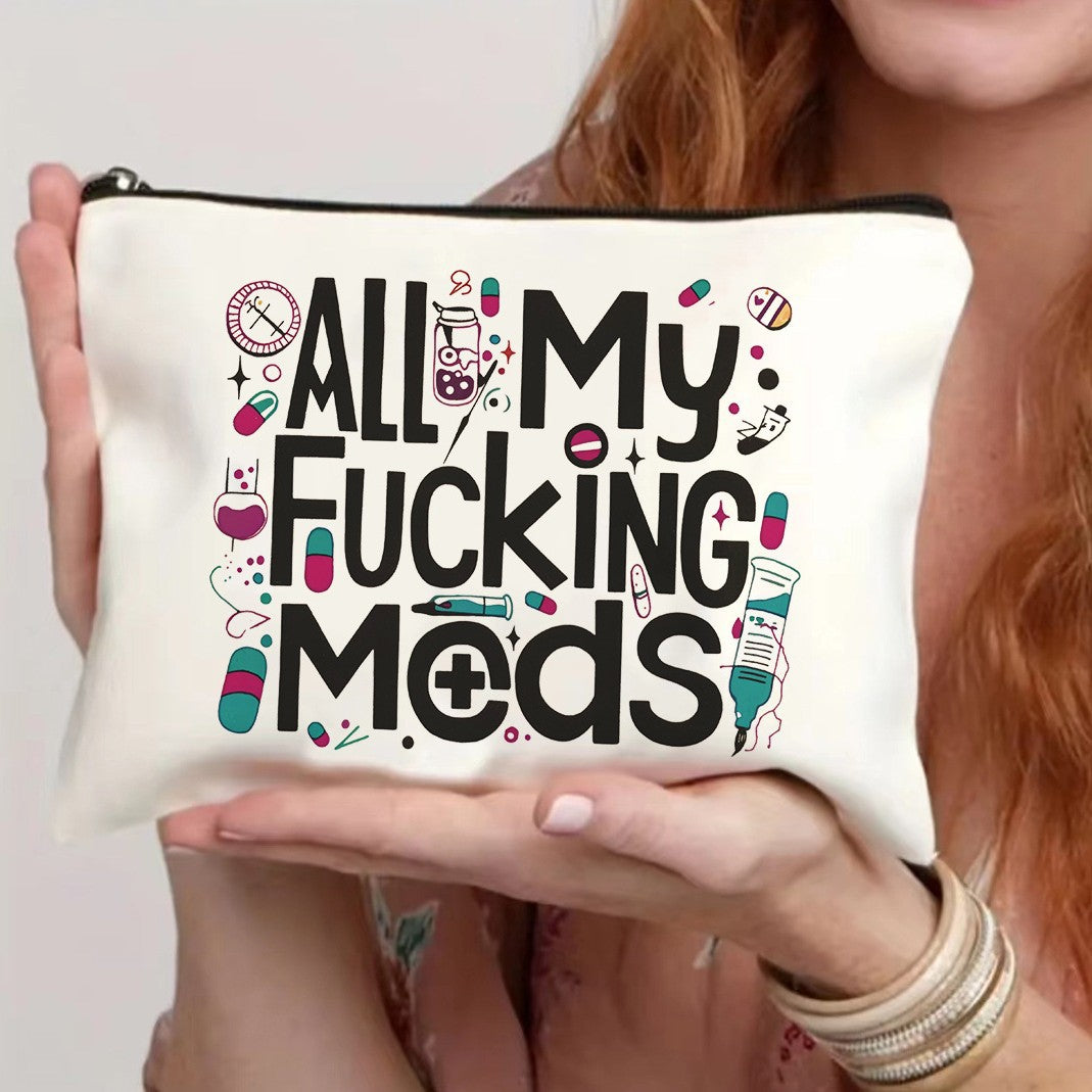 Canvas Zipper Polyester Cosmetics Bag