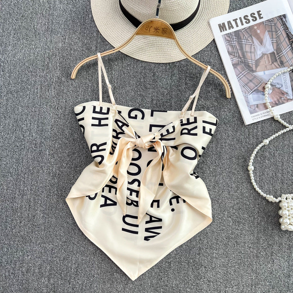 Triangle Belly Pocket Letter Bra Scarf Vest