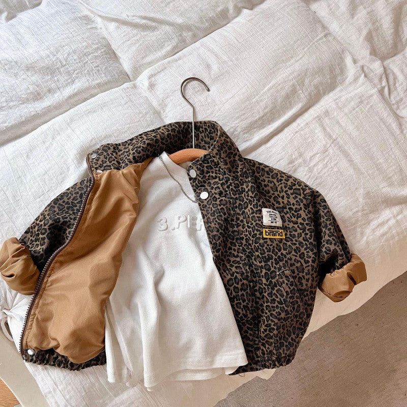 Efterår Børne Leopardprint Frakke Top Jakke
