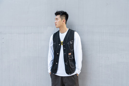 Couple Tooling Hip Hop Women Vest Jacket