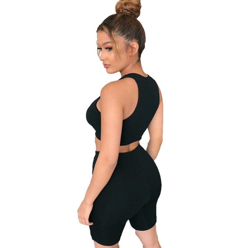 Season Women's Round Neck Sleeveless Vest Casual Suit