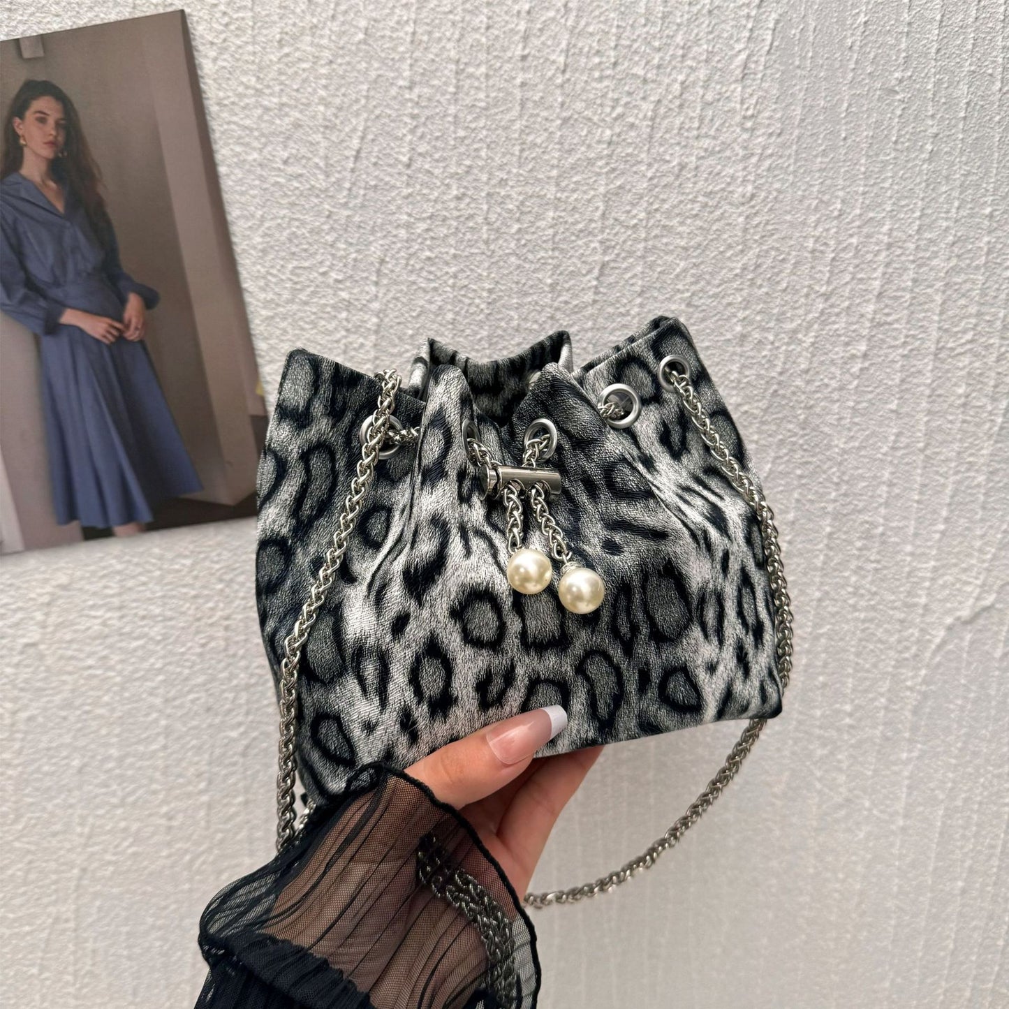 Popular Leopard Print Mini Chic Chain Graceful And Fashionable Shoulder Messenger Bag