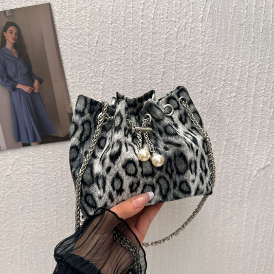 Popular Leopard Print Mini Chic Chain Graceful And Fashionable Shoulder Messenger Bag