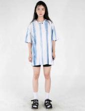 Håndlavet Tie-dye T-shirt Rund Hals Løs Lige Blomstrende Kortærmet