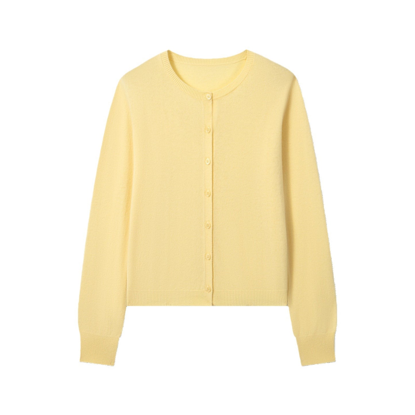 Spring Round Neck Knitted Cardigan Women's Thin Long Sleeve Sweater Coat