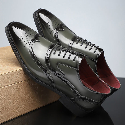 Men's British-style Business Formal Pointed-toe Lace-up Casual Shoes