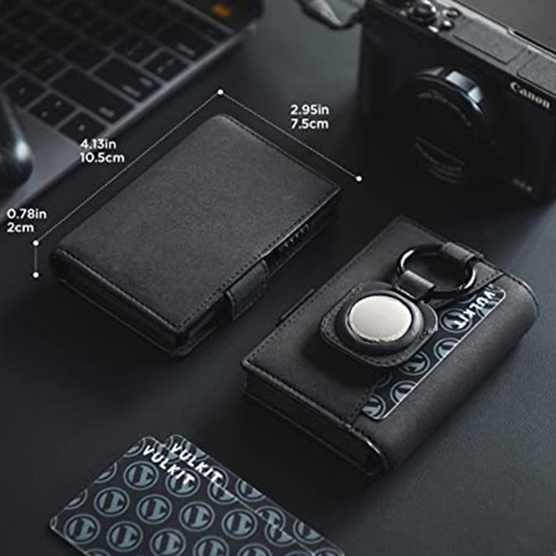 Men's Two-fold Wallet With Pendant Locator Rfid Anti-theft Microfiber