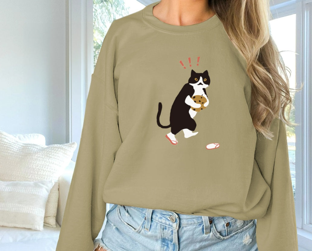 Kvinders moderigtige ensfarvede langærmede sweatshirt med tryk