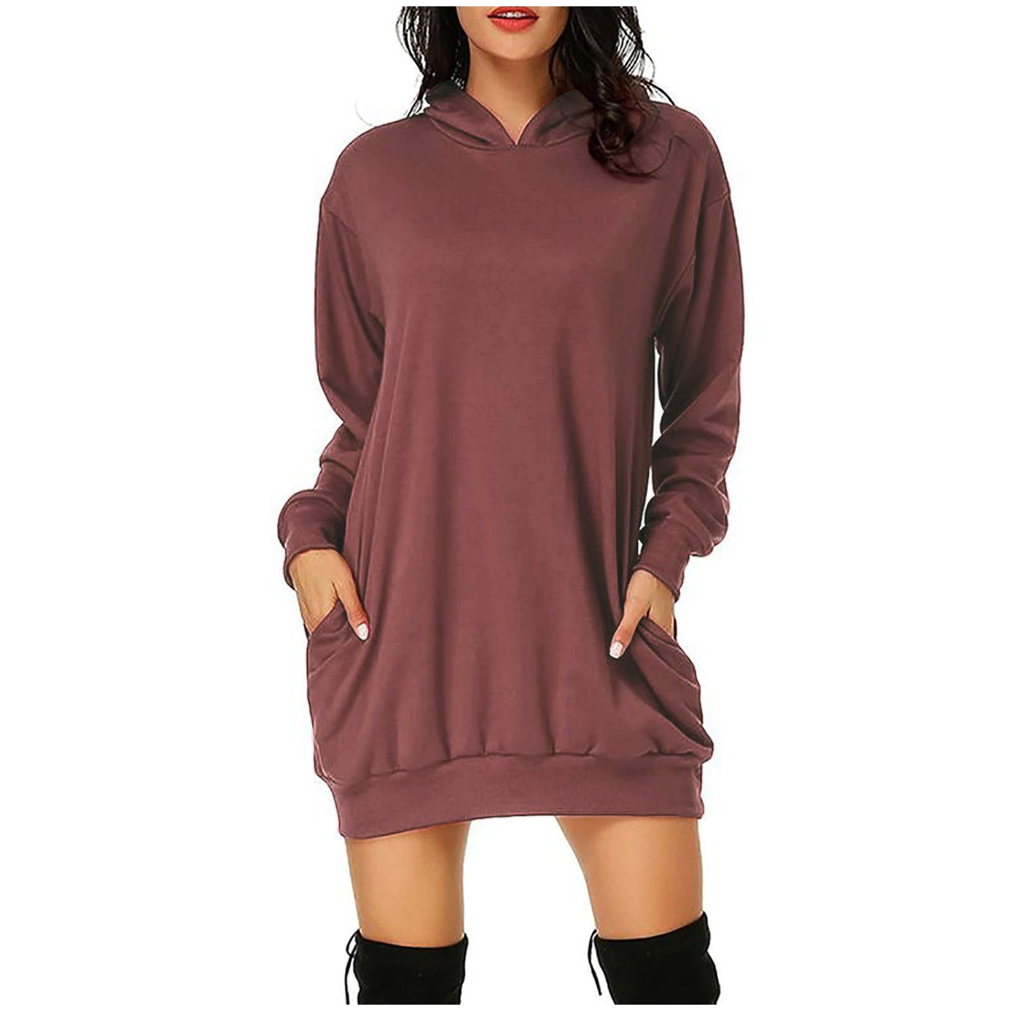 Ladies Gradient Digital Print Hooded Sweatshirt