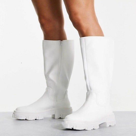 Plus Size Long Women's New Round Head Is Thin But Not Knee Martin Boots