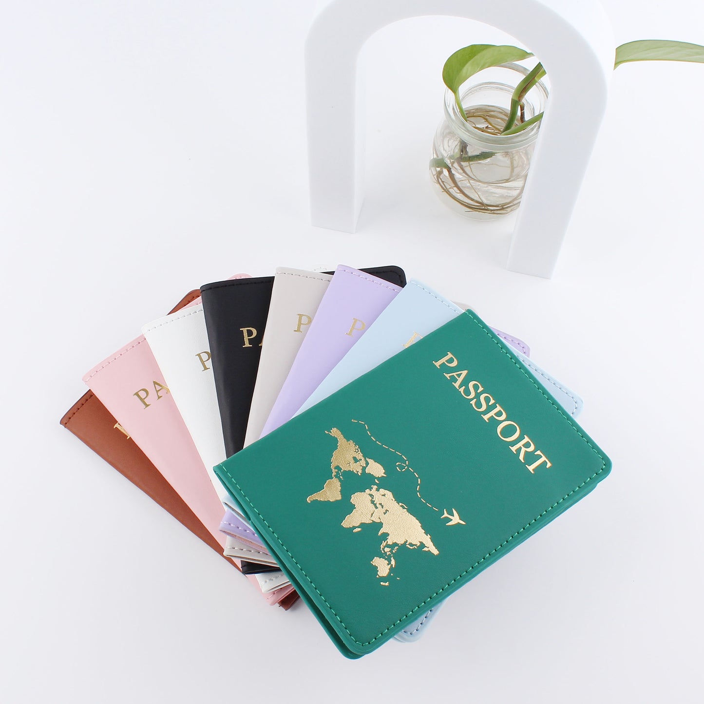 Leather Passport Holder Gift Travel Document Case Passport Protector