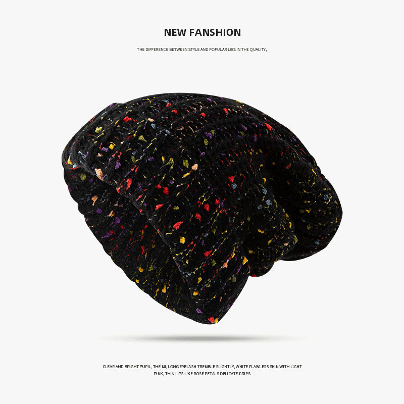 Women's Mixed Color Thermal Knitting Sleeve Cap