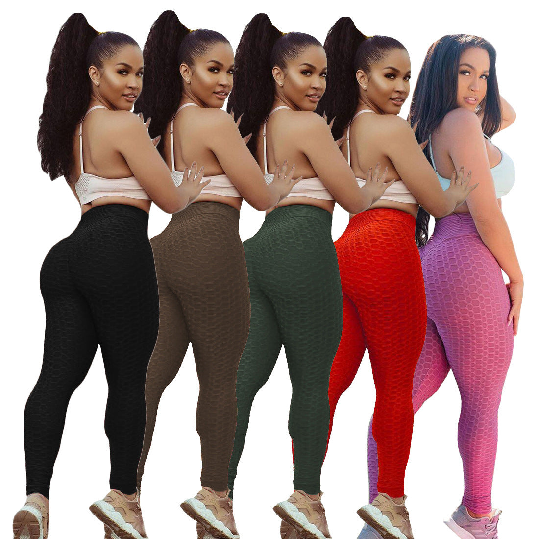 High Elastic Solid Color Personalized Mesh Casual Pants