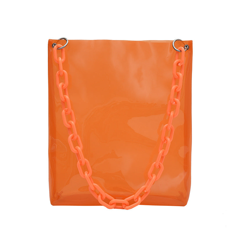 Ladies Fashion Jelly Transparent Handbag PVC
