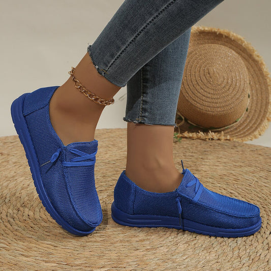 Women's Casual Lace Up Flat Plus Size Slip-on Loafers