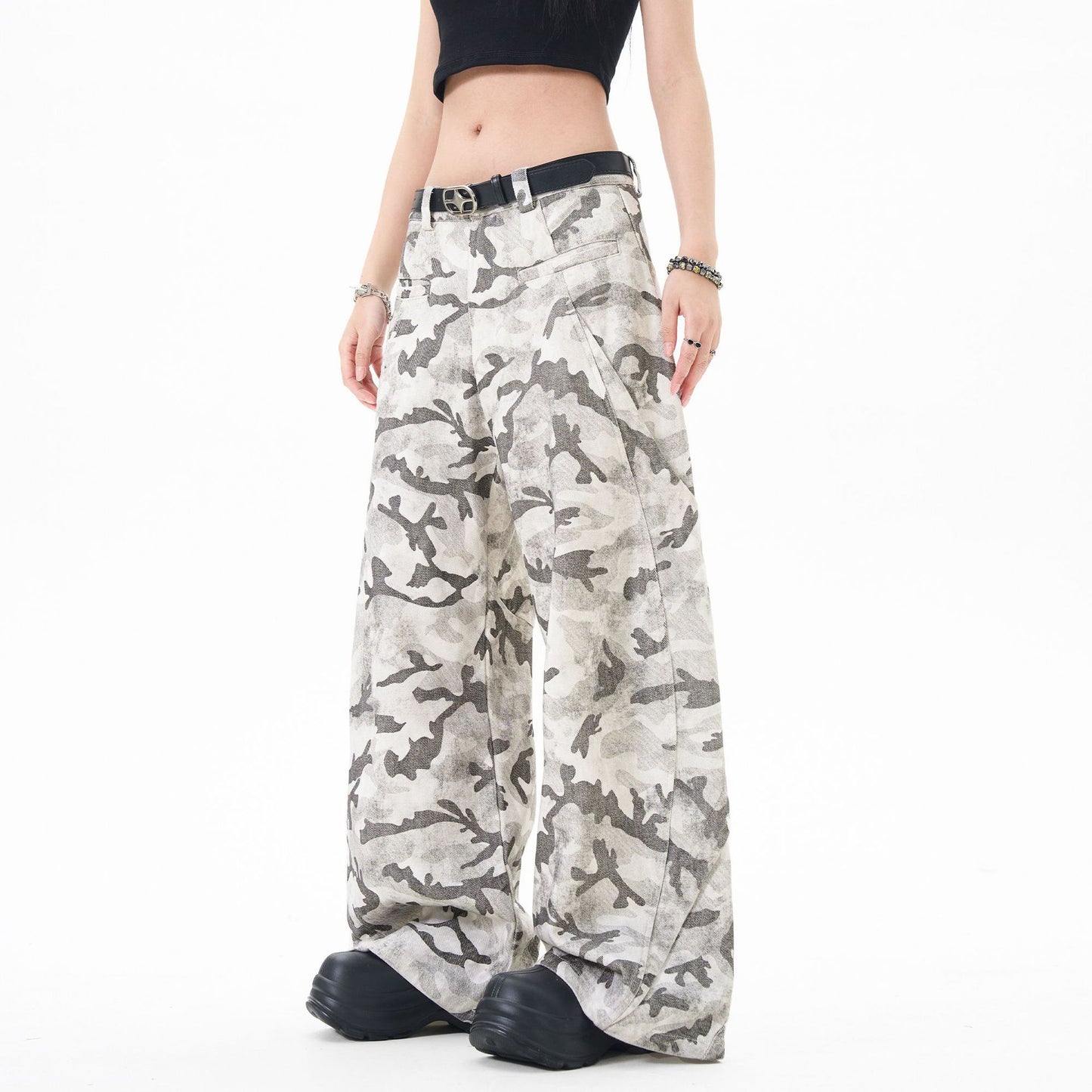 Cross-border Snow Straight Camouflage Cargo Pants