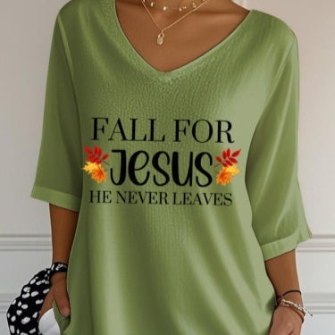 Striped Crew-neck Loose-fit Women's Top