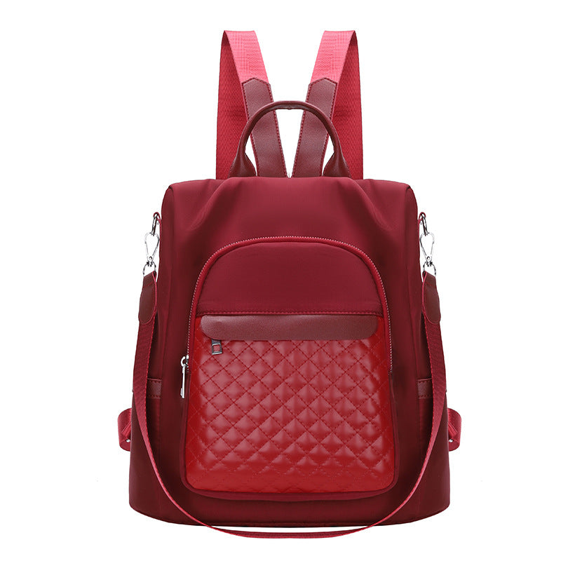 New Single Shoulder Colored Diamond Checker Women's Backpack PU Casual