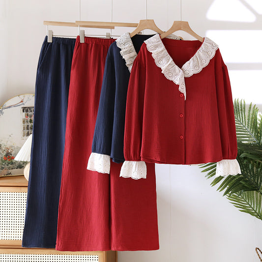 Womens French Romantic Minimalist Home Pajama Set