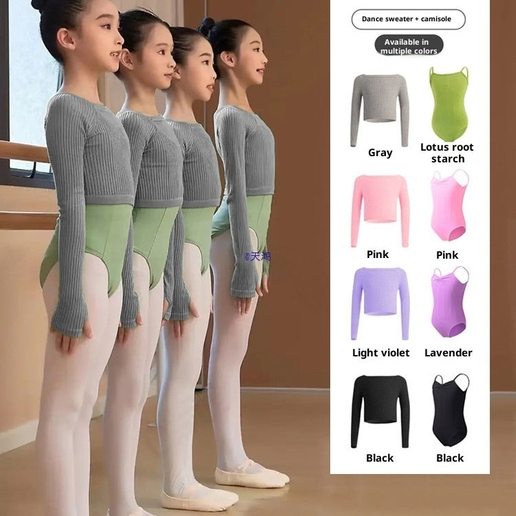 Girls' Autumn And Winter Solid Color Casual Ballet Jacket