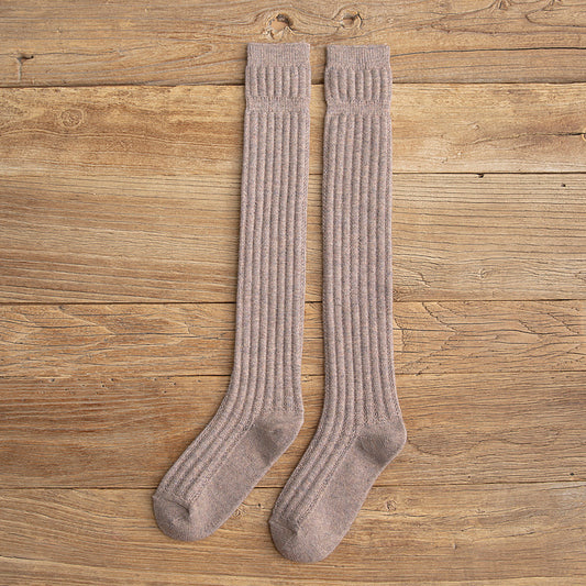 Simple College Wind Over The Knee Socks