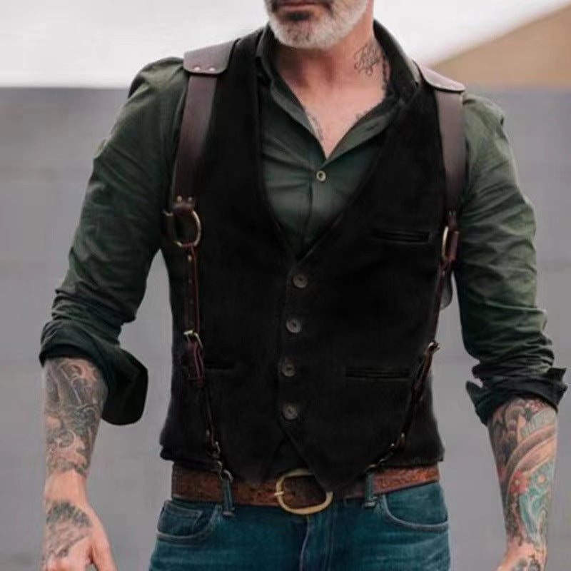 European And American Men's Vest Casual Solid Color