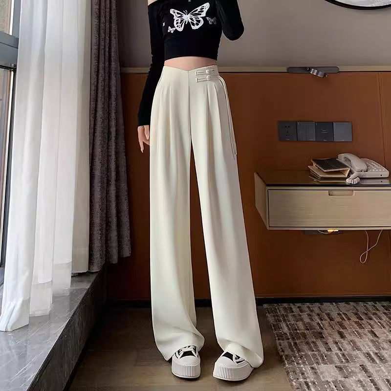 Straight Casual Wide-leg Pants