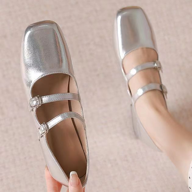 Real Soft Leather Rubber Women's Mary Jane Shoes