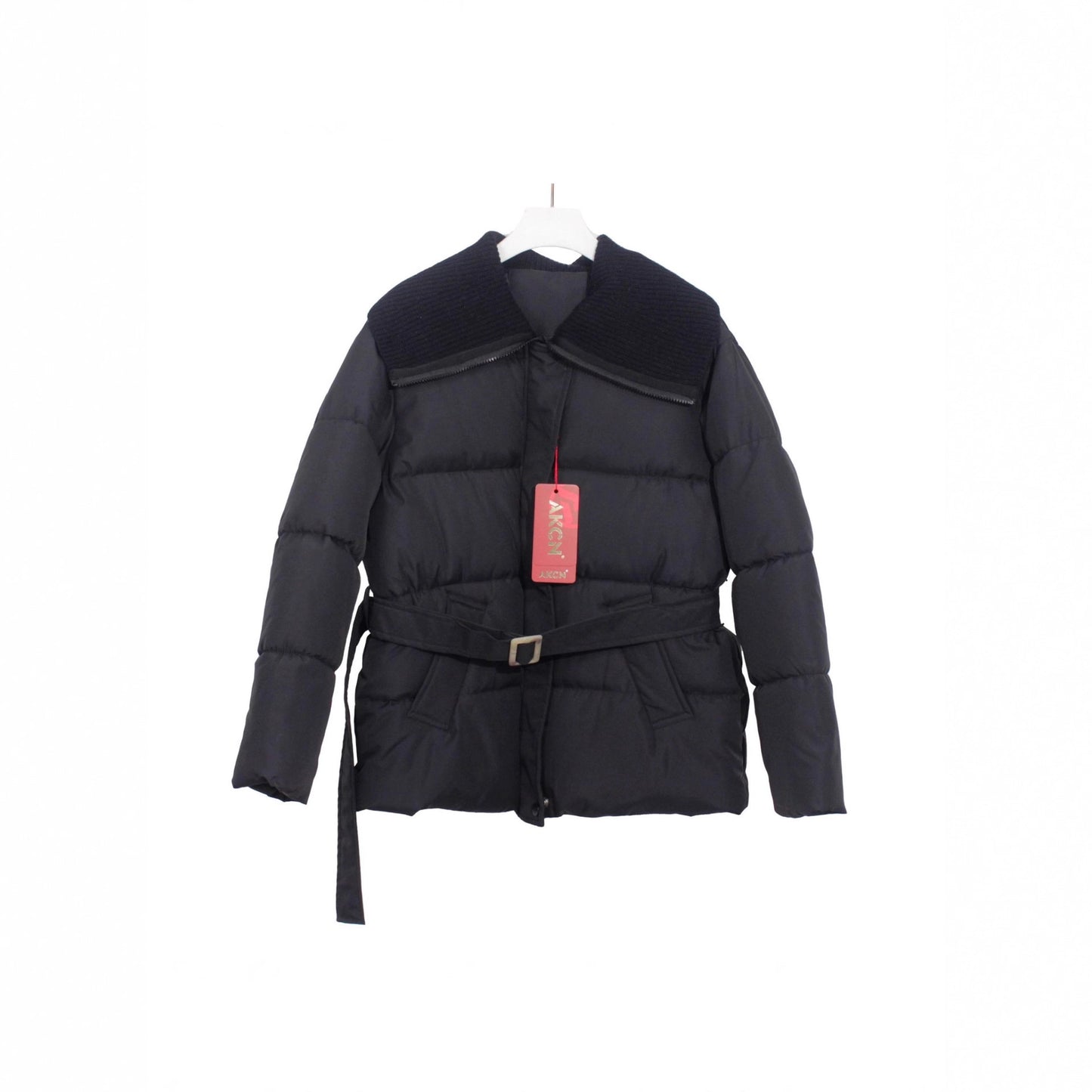 Women's Korean-style Knitted Lapel Down Jacket